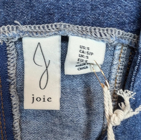 NWT Joie Sleeveless Mini Midi 100% Cotton Blue Denim Dress Women Small - Picture 4 of 10